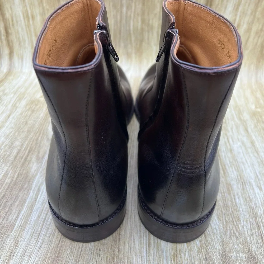 Beckett‎ Simonon Easton Boots Men's Size 14 Dark Brown Leather Side Zip Ankle